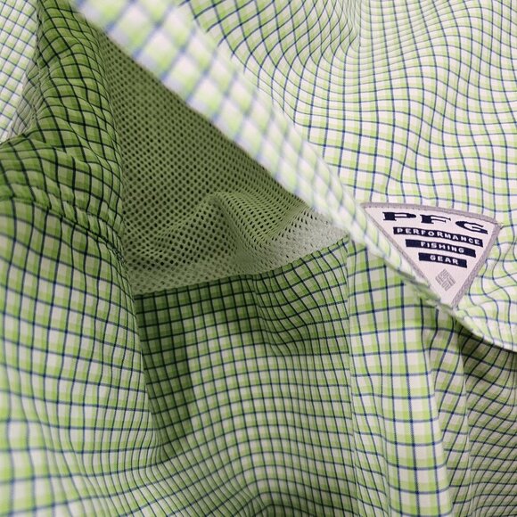 Columbia PFG Super Bahama II Gingham Checked Long Sleeve Fishing Angler Shirt - Picture 7 of 9